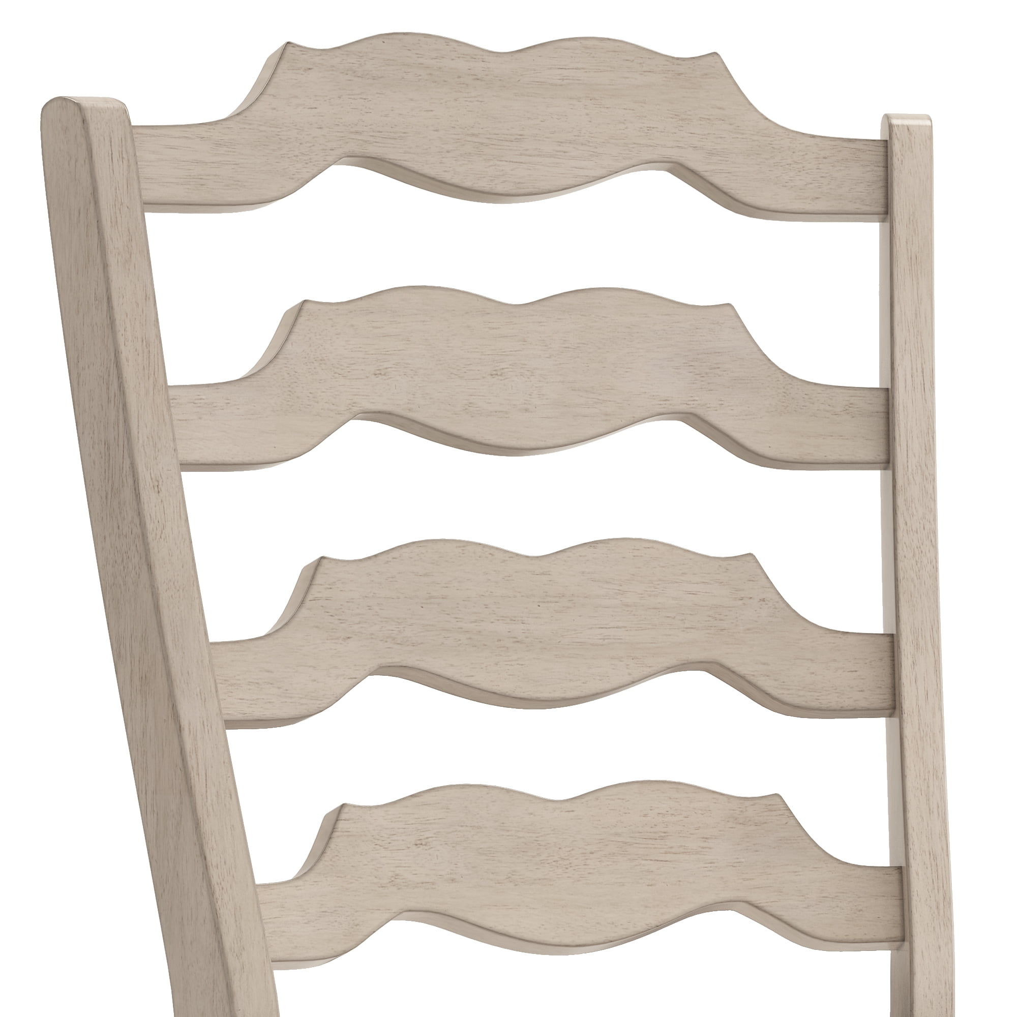 Weston Home Farmhouse Vintage French Ladder Back Solid Wood Counter Height Chair, Set of 2, Antique White