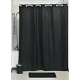 thumbnail image 4 of Evideco Extra Long Shower Curtain Polyester Hook Less Cubic 79"L x 71"W Black, 4 of 5