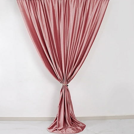 BalsaCircle 8 feet x 8 feet Dusty Rose Velvet Backdrop Curtain Wedding Party Photobooth Decorations