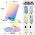 thumbnail image 6 of Tomorotec Adjustable Angle Acrylic Cell Phone Stand for Smartphones 4-7 Inch, Universal Desk Secure Grip Holder for Video Calls, Gaming, Video Watching & More, Charging Port Access Design(Iridescent), 6 of 8