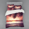 thumbnail image 2 of Ambesonne Tropical Bedding Set 3 Pcs, Sunset Ocean Waves, Twin XL, Yellow, 2 of 3