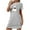 Gray, variant on MuZeFu Womens Nightgowns Sleepwear Soft Pajama Dress Nightshirts Women's Oversized Short Nightgown Fashion Chest Print Short Sleeve Nightdress