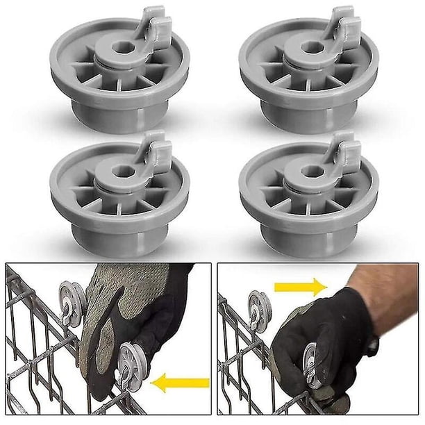 4 ruedas de riel para cesta inferior de lavavajillas para Neff y Siemens gris 165314