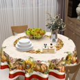 thumbnail image 5 of Autumn Harvest Round Tablecloth 60 Inch Fall Thanksgiving Pumpkins Sunflowers Table Cloth Rustic Farmhouse Polyester Table Cover for Kitchen Dining Room Indoor Outdoor Home Decor, 5 of 6