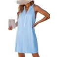thumbnail image 1 of Vestido CUPSHE Minivestido de verano a rayas con cuello en V sin mangas, azul, 1 of 7