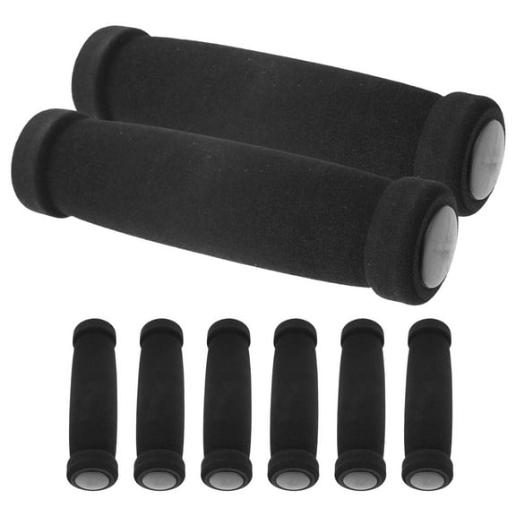 Bike Handlebar Grips with Shock Absorption and Anti-Slip Design for Daily Use Black Rubber and