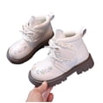 thumbnail image 4 of hzomhy Girls Short Boots Round Toe Thick Sole Side Zipper for Fall Winter Daily Casual and Outdoor Wear, 4 of 9