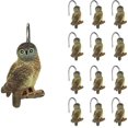 thumbnail image 1 of HTWW Rustic Decorative Shower Curtain Hooks, Brown Owl Animal Shower Curtain Rings, Cabin Shower Curtain Hooks, Resin, Farmhouse Bathroom Decoration - 12 Pack, 1 of 5