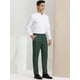 thumbnail image 4 of Pantalones de vestir a cuadros para hombre, corte regular, formales, de negocios, a cuadros verde azul marino S, 4 of 6