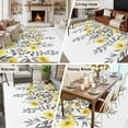 thumbnail image 5 of Yellow Floral Area Rugs 5'x7', Washable Small Throw Rugs for Laundry Room Playroom, Farmhouse Spring Flowers Leaves Indoor Outdoor Rug Non-Slip Low Pile Carpet Runner Reversible Floor Mats, 5 of 8