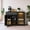 51.2"Black+Single Door, variant on ChenyueFurn Multipurpose Wine Storage Cabinet with Fridge Nook, Built-In Power Outlets & Customizable Shelving