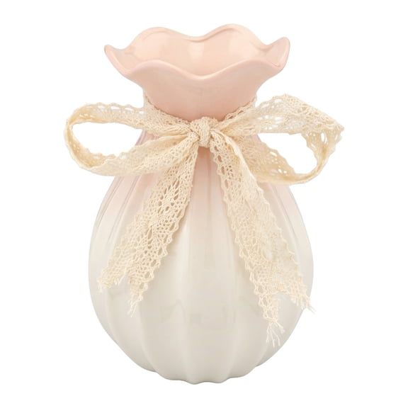 Unique Bargains Modern Ceramic Flower Vase for Centerpiece Pink 4.3"L x 4.3"W x 7.9"H