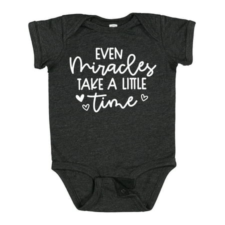 

Inktastic Baby Even Miracles Take a Little Time Gift Baby Boy or Baby Girl Bodysuit
