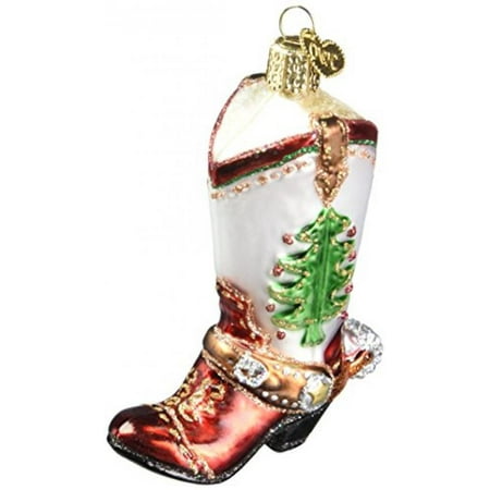 - Christmas Cowboy Boot Glass Old World Christmas Ornament FREE BOX 32159