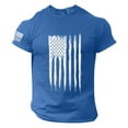 thumbnail image 4 of Prolriy Shirts for Men, Men's Solid Color Independence Day 2D Printed Casual T Shirt Mens Shirts Blue XXL, 4 of 4