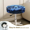 thumbnail image 4 of Renewold Sea Turtle Hibiscus Blue Round Stool Covers Washable and Stretch Bar Stool Seat Cover Cushion 12"-14" Dustproof Stool Cushion Slipcover, 4 of 6