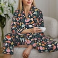 thumbnail image 6 of Yiaed Autumn Forest Print Pajamas Women's Long Sleeve Sleepwear Soft Button Down Loungewear Pjs Lounge Set Nightwear Womens Pajama Pants-XX-Large, 6 of 7