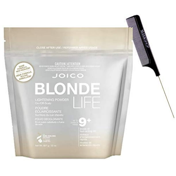 Joico Blonde Life Lightening Powder, 9 + Levels Lift (w/Sleek Steel Pin Rat Tail Comb) On/Off Scalp, Hair Lightener Bleach (32 oz / 2 lb) Joico Blonde Life Lightening Powder, 9 + Levels Lift (w/Sleek Steel Pin Rat Tail Comb) On/Off Scalp, Hair Lightener Bleach (32 oz / 2 lb)
