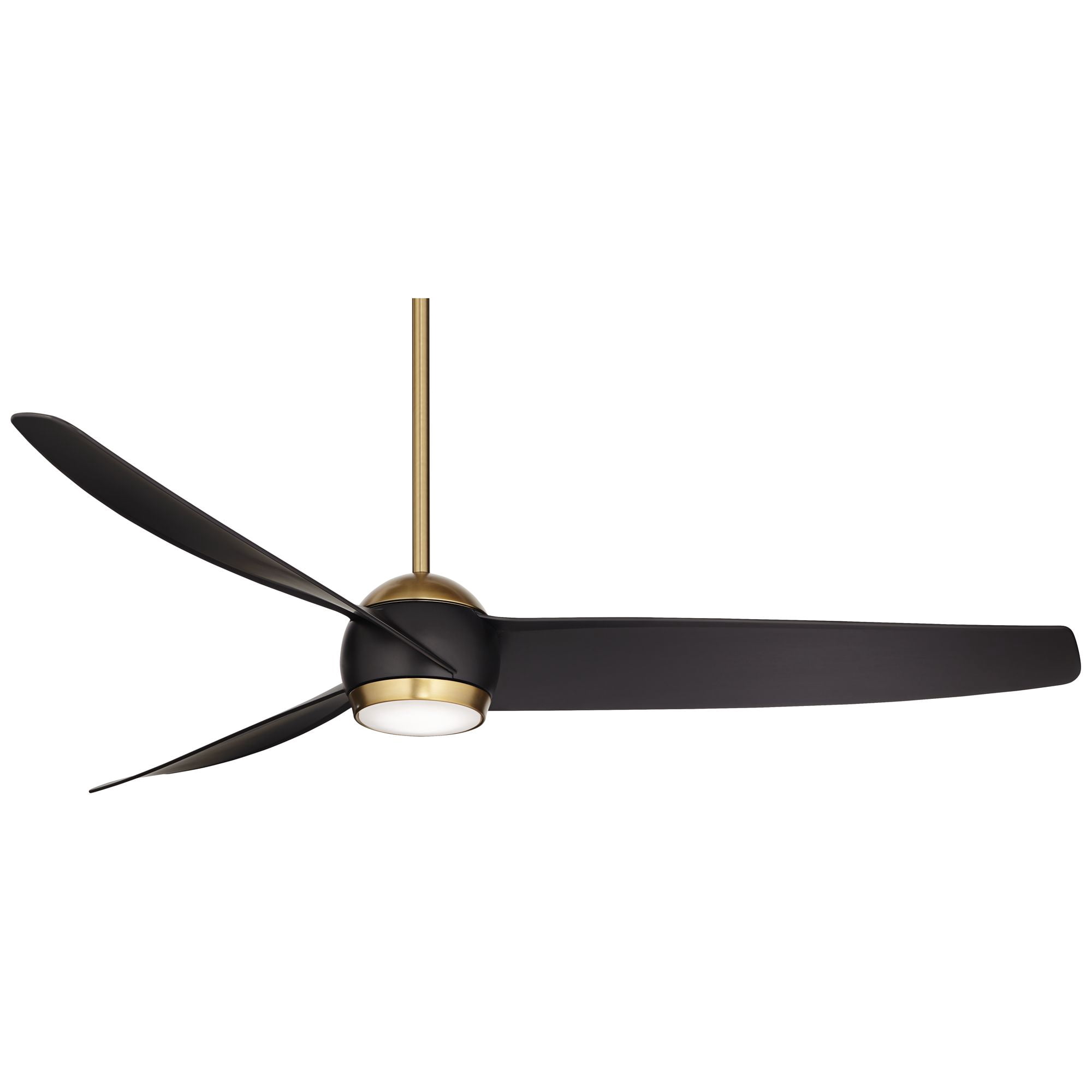 60" Possini Euro Design Stresa Modern Indoor Ceiling Fan with Dimmable LED Light Remote Control Warm Brass Matte Black for Living Room Kitchen House