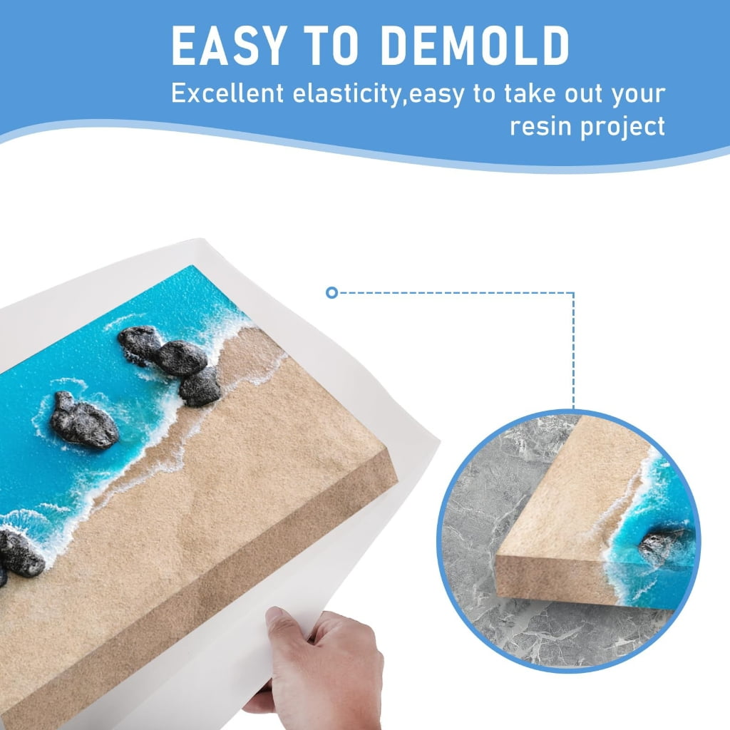 Silicone Table Mould Epoxy Resin Square Craft Set with 4 Metal Legs for Home Decoration