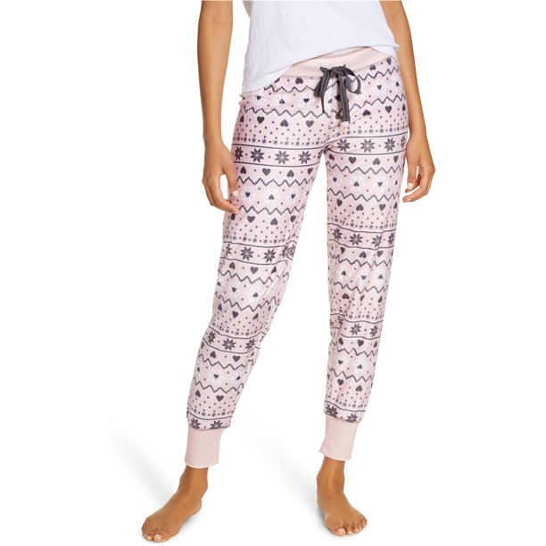 PJ Salvage Womens Winter Love Pajama Lounge Pantalones, Rosa, Pequeño