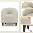 thumbnail image 7 of Yaheetech Modern Upholstered Boucle Armchair for Living Room, Ivory, 7 of 7