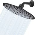 thumbnail image 1 of High Pressure Shower Head, 8 Inch Rain Showerhead, Ultra-Thin Design- Pressure Boosting, Awesome Shower Experience, High Flow Stainless Steel Rainfall Shower Head (Matte Black), 1 of 5