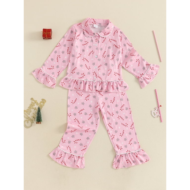 Girls Pajamas Pink Polka Dot Pajamas Pink Children's Pajamas