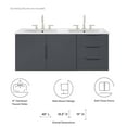 thumbnail image 4 of Double Sink Vanity Cabinet, White Grey Gray, Ceramic, Melamine, Modern Contemporary, Hotel Bedroom Bathroom Master Suite Guest, 4 of 9