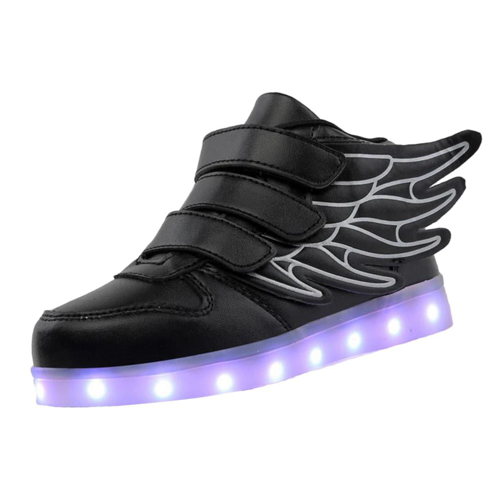 SAGUARO Stylish Low Top LED Shoes Kids Light up USB Charging Flashing Sneakers Youth Boys Girls Fun Night Tennis Shoes 