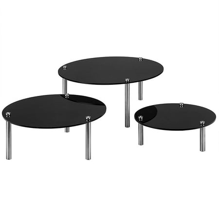 

JULYING 3 Pcs Tripod Round Pedestal Dessert Table Tray Cake Stand Holder Cupcake Display Rack Bakeware Birthday Wedding Party