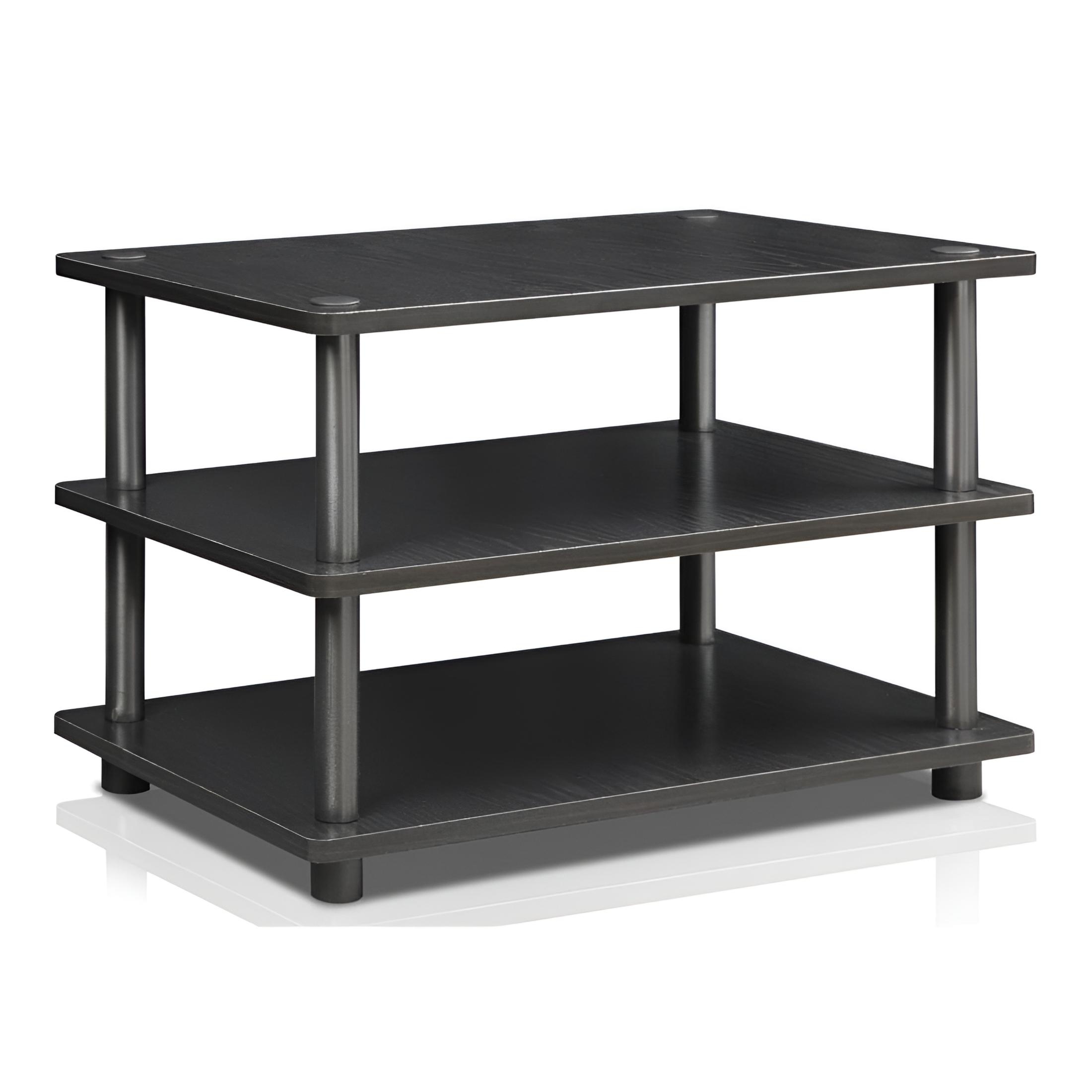 Furinno Turn - N - Tube Easy Assembly 3 - Tier Corner TV Stand, Black