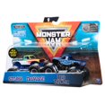 thumbnail image 2 of Monster Jam, Official Blue Thunder vs. Storm Damage Die-Cast Monster Trucks, 1:64 Scale, 2 Pack, 2 of 5