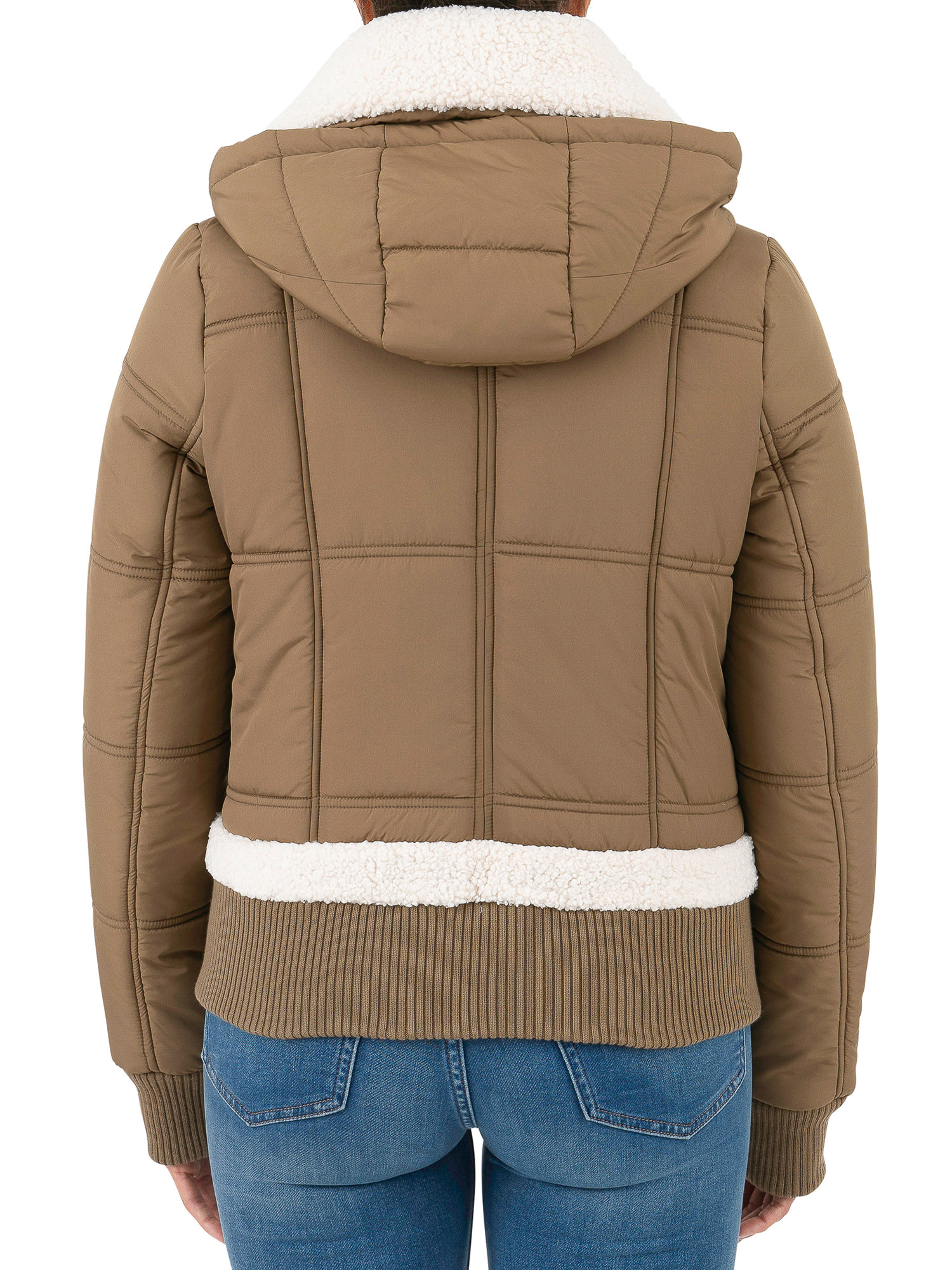 Cyn & Luca Women's Sustainable Bomber Jacket with Sherpa Trim - image 3 of 6