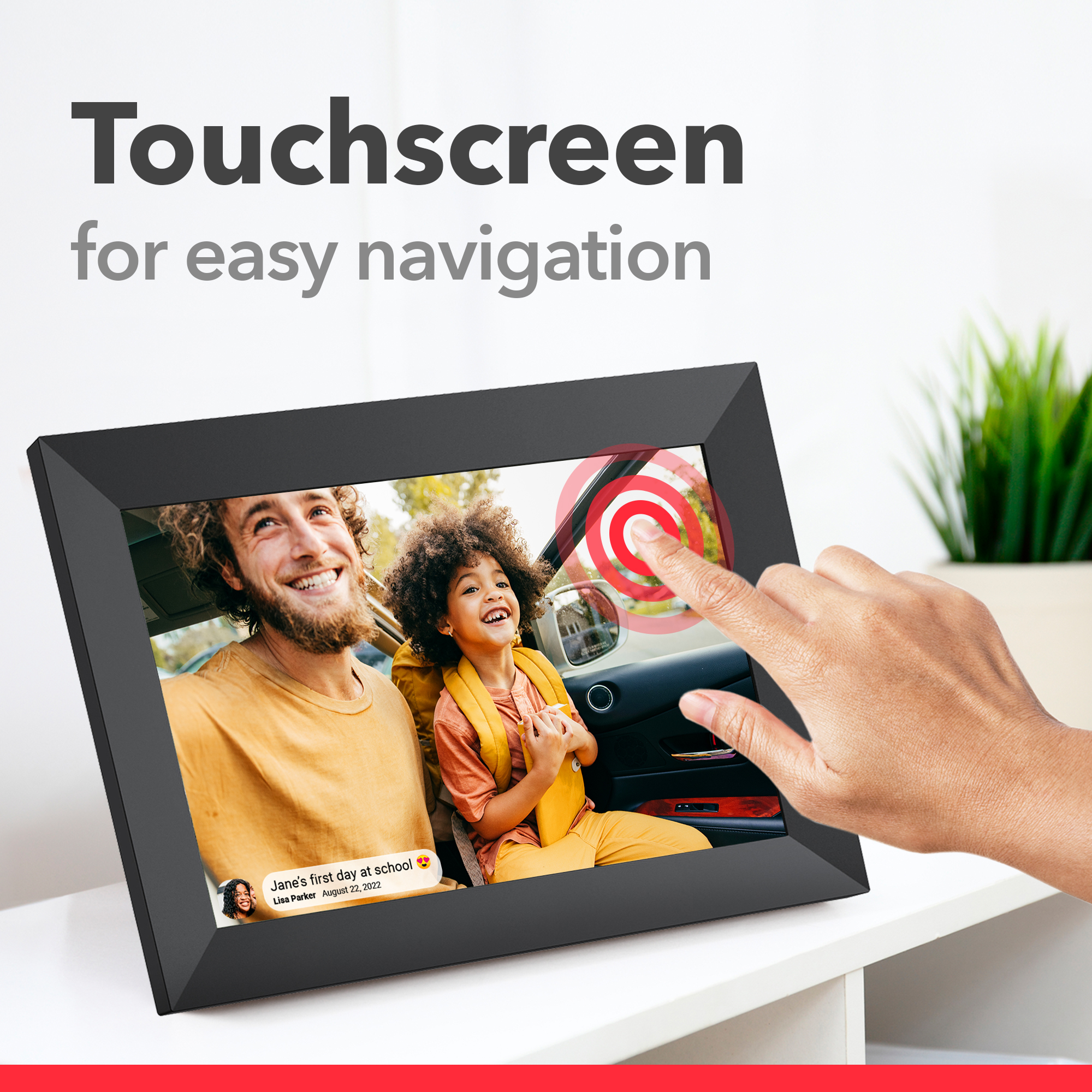 onn 10 Inch Wi-Fi Digital Picture Frame, Black photo 7