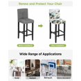 thumbnail image 3 of Teal Tulip Butterfly Bar Stool Covers Set of 6, Beige Turquoise Floral Blue Coastal Stretch Washable Bar Chair Covers with Backs, Removable Pub Counter Height Chair Cover for Kitchen Dining Room Cafe, 3 of 7