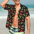 thumbnail image 3 of Fotbe Sweet Red Cherry Hawaiian Shirt for Men Unisex Summer Beach Casual Short Sleeve Cotton Linen Button Down Shirts-Large, 3 of 5