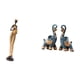 thumbnail image 5 of Figura africana de mujer, estatua de , obra de arte, decoración del hogar, escultura de dama tribal, adorno de resina moderno, arte artesanal, 5 of 8