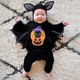 thumbnail image 2 of Angala Boys Girls Halloween Cartoon Prints Romper Jumpsuits Hat Outfits Breathable Cute Baby Bodysuits 0-3 Months, 2 of 9