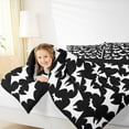 thumbnail image 4 of jejeloiu Spooky Bats Bedding Comforter Set,Halloween Theme Twin Comforter Sets,White Black Bedding Set For Girls,Lightweight Room Decor Reversible,2pcs, 4 of 8