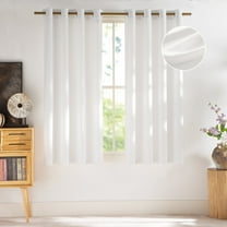 NICETOWN Sheer Curtains for Kitchen, Sheer Privacy Curtains Fishbone Texture Light Filtering Living Room Curtains Grommet Sheer Curtain Panels, White, 52"x63", 2 Panels
