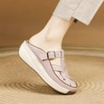 thumbnail image 5 of Ndbuld Womens Shoes Womens Slides Sandals Soft Thick Sole Non-Slip Pillow Sandals Outdoor Fashion Leisure Slope Heel Thick Bottom Baotou Half Slippers Pink, 5 of 6