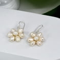 thumbnail image 3 of AeraVida Elegant Fashion Statement Iridescent White Pearls Flower Cluster Sterling Silver Fish Hook Dangle Earrings Female, 3 of 6