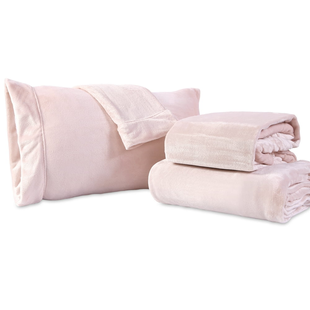 Berkshire Blanket VelvetLoft Plush Sheets Set