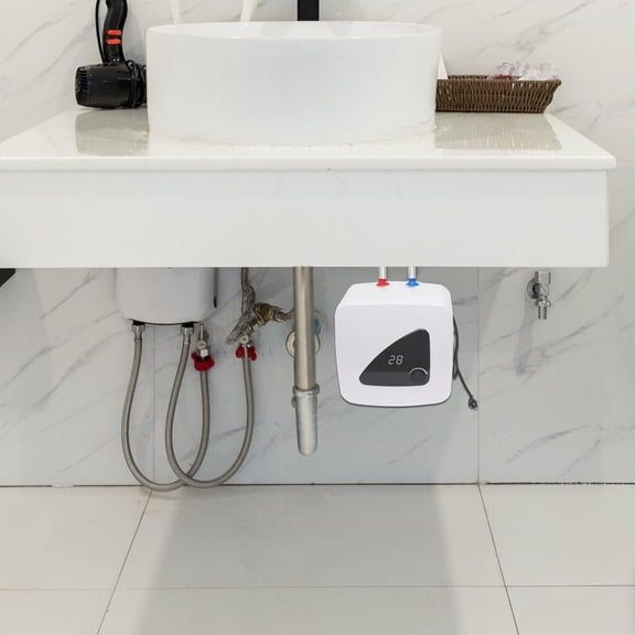 1500W Water Heater, IPX4 Waterproof, White, 15L/ 3.96Gal Portable Hot Water Boiler for Kitchen 110V