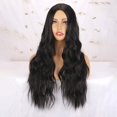 thumbnail image 3 of Wig with Bangs, Wigs for Women, Women's Black Curl Set Wavy Curl Wig Can Be Straightened And Bent, 3 of 8