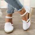 thumbnail image 3 of NECHOLOGY Earth Spirit Womens Sandals Women Sandals Platform Wedge Linen Sandals Fashion Versatile Women Heels Sandals under 10 White 9, 3 of 4
