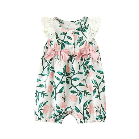 

RPVATI Baby Girls Floral Printed Rompers Long-Sleeve Cotton Infant Outfits One-Piece Summer Jumpsuit 3M-24M