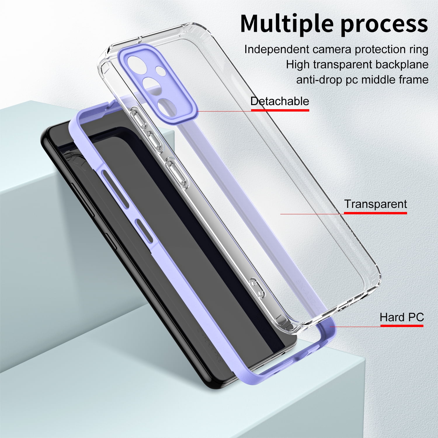 Tarise Transparent Case for Samsung Galaxy A14 5G, Galaxy A14 5G Clear  Case, Non-yellowing HD Anti-Fingerprint Soft TPU Back Hard PC Frame Clear  