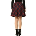 thumbnail image 4 of MODA NOVA Junior's Plaids Elastic Waist Knee Length Worsted A Line Skirt, 4 of 7